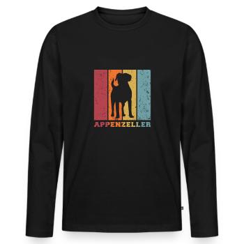 Appenzeller - Männer Premium Bio Langarmshirt - Schwarz - Vorne - Nico (187cm)