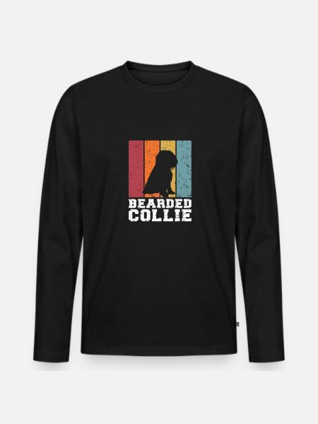 Collie barbu - T-shirt manches longues Premium bio Homme - noir