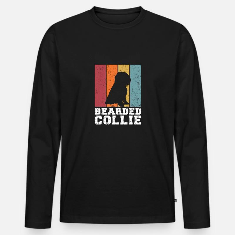 Bearded Collie - Männer Premium Bio Langarmshirt - Schwarz