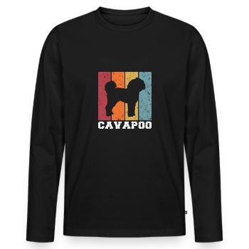Cavapoo - T-shirt manches longues Premium bio Homme - noir - Devant - Nico (187cm)