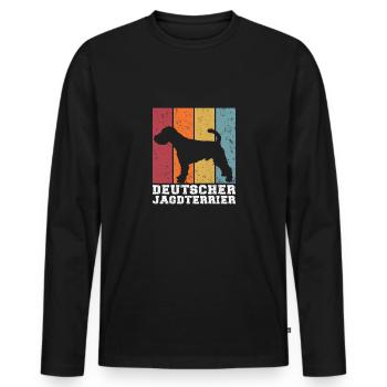 Deutscher Jagdterrier - Männer Premium Bio Langarmshirt - Schwarz - Vorne - Nico (187cm)