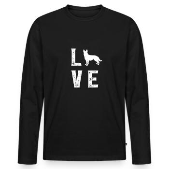 German shepherd Love - Men's Premium Organic Long Sleeve Shirt - black - Front - Nico (187cm)