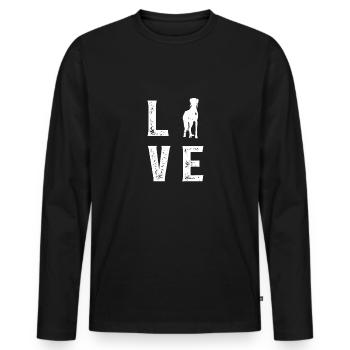 Amour Saluki - T-shirt manches longues Premium bio Homme - noir - Devant - Nico (187cm)