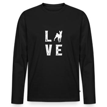 Basenji Love - Männer Premium Bio Langarmshirt - Schwarz - Vorne - Nico (187cm)