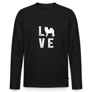 Samoyede Love - Männer Premium Bio Langarmshirt - Schwarz - Vorne - Nico (187cm)