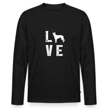 Hollandse Herder Love - T-shirt manches longues Premium bio Homme - noir - Devant - Nico (187cm)