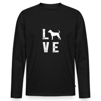 Patterdale Love - Men's Premium Organic Long Sleeve Shirt - black - Front - Nico (187cm)