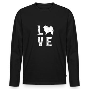 Wolfhound Love - Männer Premium Bio Langarmshirt - Schwarz - Vorne - Nico (187cm)
