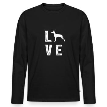 Xoloitzcuintle Amour - T-shirt manches longues Premium bio Homme - noir - Devant - Nico (187cm)