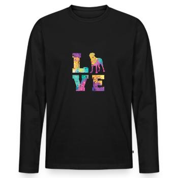 Boerboel Love - T-shirt manches longues Premium bio Homme - noir - Devant - Nico (187cm)