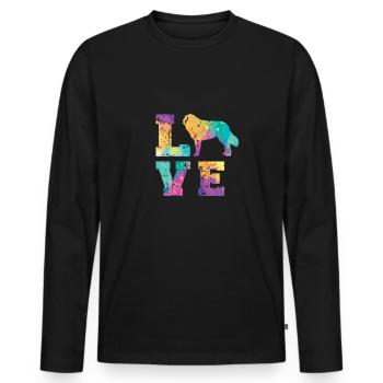Saint Bernard Amour - T-shirt manches longues Premium bio Homme - noir - Devant - Nico (187cm)