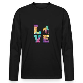 Greyhound Love - T-shirt manches longues Premium bio Homme - noir - Devant - Nico (187cm)