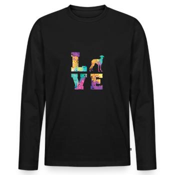 Amour Azawakh - T-shirt manches longues Premium bio Homme - noir - Devant - Nico (187cm)
