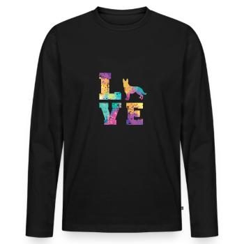 German shepherd Love - Men's Premium Organic Long Sleeve Shirt - black - Front - Nico (187cm)