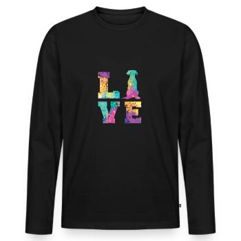 Great dane Love - Men's Premium Organic Long Sleeve Shirt - black - Front - Nico (187cm)