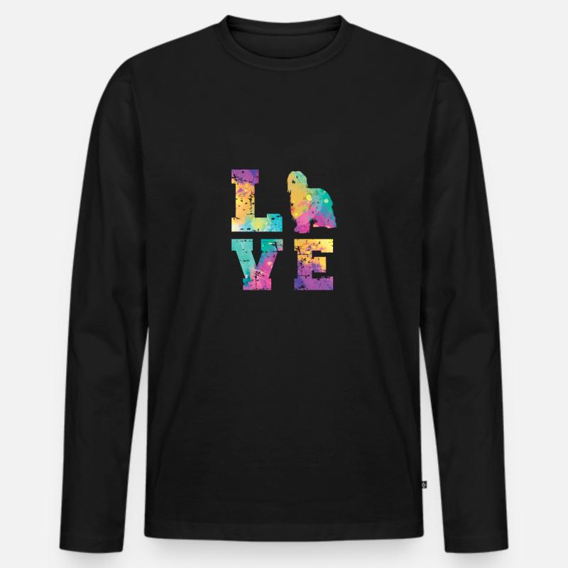 Briard Love - Männer Premium Bio Langarmshirt - Schwarz