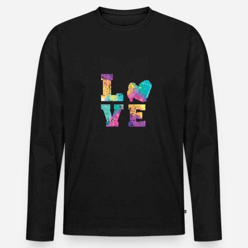 Pekingese Love - Männer Premium Bio Langarmshirt - Schwarz