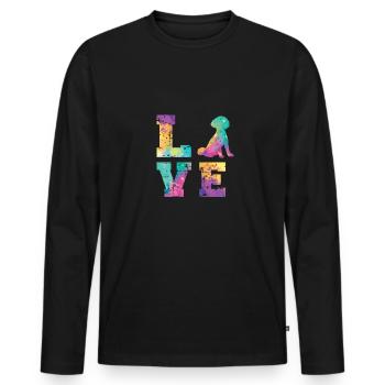 Poodle Love - Men's Premium Organic Long Sleeve Shirt - black - Front - Nico (187cm)
