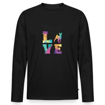Basenji Love - Männer Premium Bio Langarmshirt - Schwarz - Vorne - Nico (187cm)