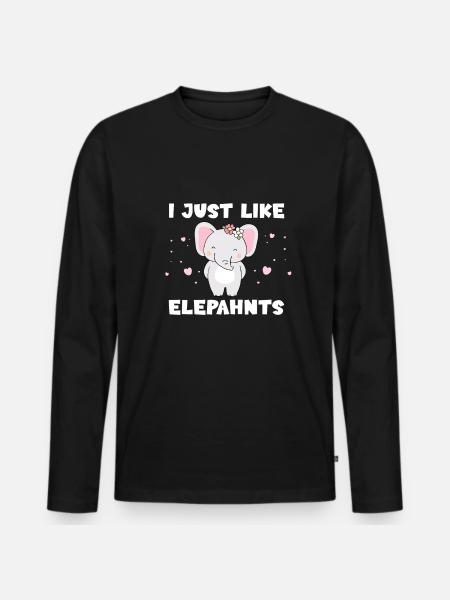 I just like elephants - Men's Premium Organic Long Sleeve Shirt - black