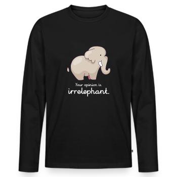 Votre avis est irrelephant - T-shirt manches longues Premium bio Homme - noir - Devant - Nico (187cm)