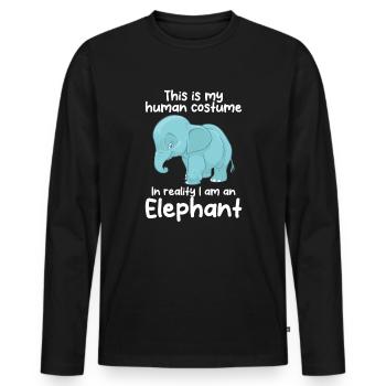C’est mon éléphant en costume humain - T-shirt manches longues Premium bio Homme - noir - Devant - Nico (187cm)