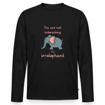 Votre avis est irrelephant - T-shirt manches longues Premium bio Homme - noir - Devant - Nico (187cm)