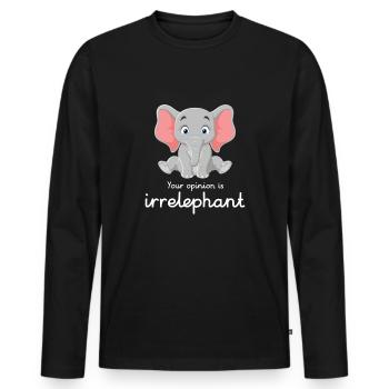 Your opinion is irrelephant - Männer Premium Bio Langarmshirt - Schwarz - Vorne - Nico (187cm)