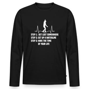 Slackline - T-shirt manches longues Premium bio Homme - noir - Devant - Nico (187cm)