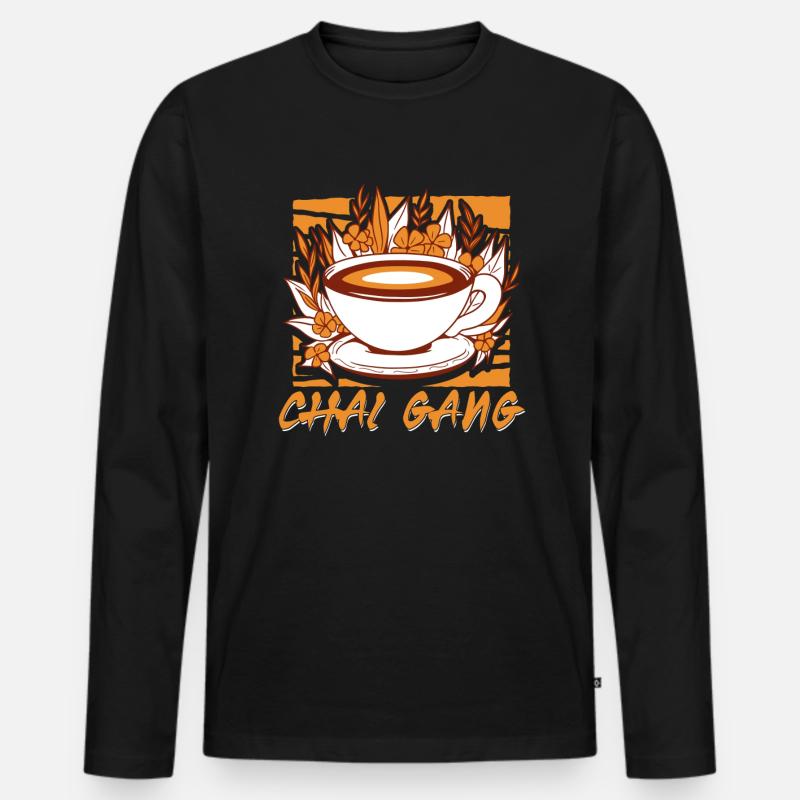 Chai gang - Männer Premium Bio Langarmshirt - Schwarz
