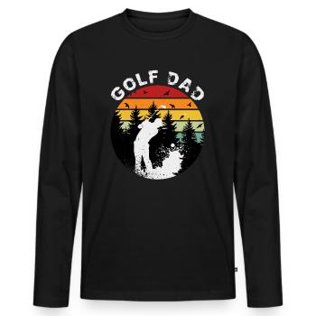 Golf Dad Vatertag Golfer Golfspieler Golfplatz - Männer Premium Bio Langarmshirt - Schwarz - Vorne - Nico (187cm)