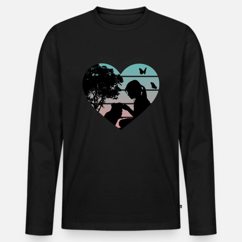 Süßes Meerschweinchen Hamster Mädchen - Männer Premium Bio Langarmshirt - Schwarz