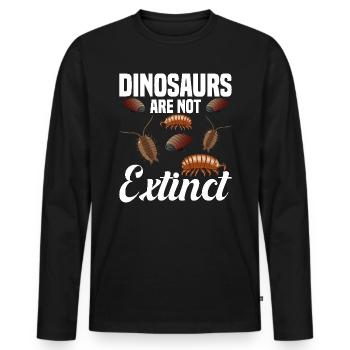 Rollie Pollie Dinosaur Lover Entomologiste Pill Bug - T-shirt manches longues Premium bio Homme - noir - Devant - Nico (187cm)