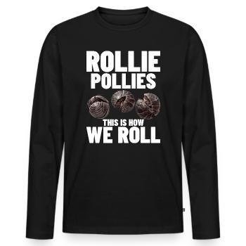 Rollie Pollies c’est comme ça que nous roulons Insect Pill Bug - T-shirt manches longues Premium bio Homme - noir - Devant - Nico (187cm)
