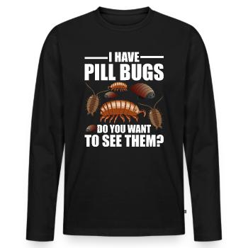 Rollie Pollie Entomologie Propriétaire Roly Poly Pill bug - T-shirt manches longues Premium bio Homme - noir - Devant - Nico (187cm)