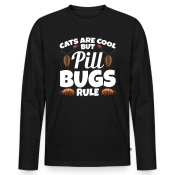 Tenue du propriétaire de la punaise Rollie Pollie Entomologiste - T-shirt manches longues Premium bio Homme - noir - Devant - Nico (187cm)