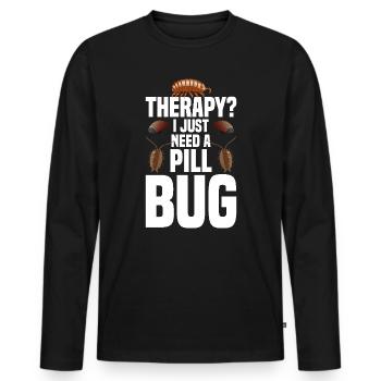 Rollie Pollie Lover Entomologiste Insect Pill bug - T-shirt manches longues Premium bio Homme - noir - Devant - Nico (187cm)