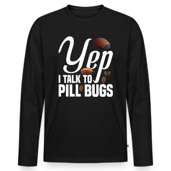 Rollie Pollie Maman Insecte Maman Entomologiste Pilule Bug - T-shirt manches longues Premium bio Homme - noir - Devant - Nico (187cm)