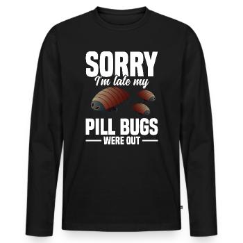 minuscules punaises dompteuses entomologiste isopode rollie - T-shirt manches longues Premium bio Homme - noir - Devant - Nico (187cm)