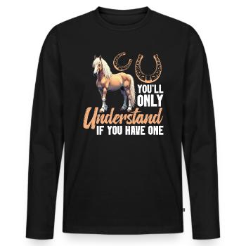Propriétaire de cheval Si vous avez un Cheval Maman Haflinger - T-shirt manches longues Premium bio Homme - noir - Devant - Nico (187cm)