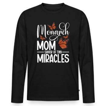 Monarch Mom Savior of tiny Miracles Butterfly - Männer Premium Bio Langarmshirt - Schwarz - Vorne - Nico (187cm)
