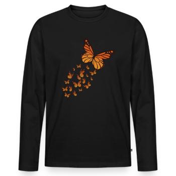 Monarque Maman Sauveuse de petits Miracles Monarque - T-shirt manches longues Premium bio Homme - noir - Devant - Nico (187cm)