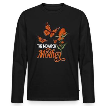 Papillons Le monarque Asclépiade Monarque Monarque Papillon - T-shirt manches longues Premium bio Homme - noir - Devant - Nico (187cm)