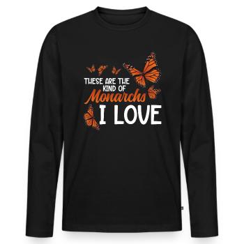 Save Monarch Butterflies Plant Milkweed Butterfly - Männer Premium Bio Langarmshirt - Schwarz - Vorne - Nico (187cm)