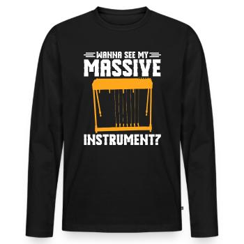Country Music steelin Pedal Steel Guitariste - T-shirt manches longues Premium bio Homme - noir - Devant - Nico (187cm)