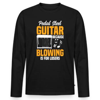 Country Music steelin Pedal Steel Guitariste - T-shirt manches longues Premium bio Homme - noir - Devant - Nico (187cm)