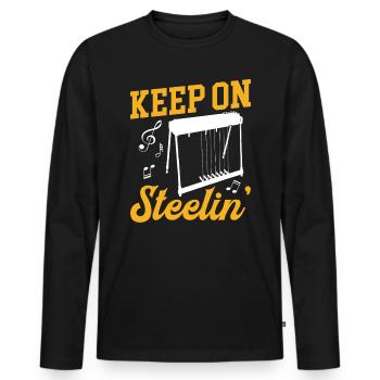 Country Music steelin Pedal Steel Guitariste - T-shirt manches longues Premium bio Homme - noir - Devant - Nico (187cm)