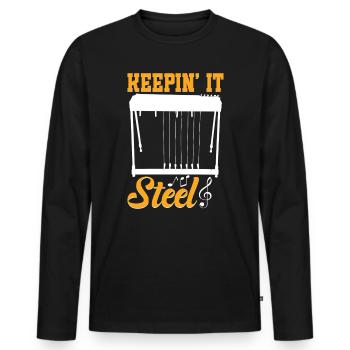 Country Music steelin Pedal Steel Guitariste - T-shirt manches longues Premium bio Homme - noir - Devant - Nico (187cm)