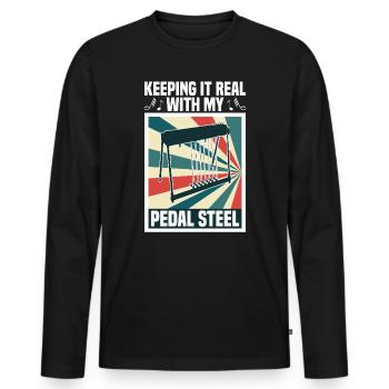 Country Music steelin Pedal Steel Guitariste - T-shirt manches longues Premium bio Homme - noir - Devant - Nico (187cm)