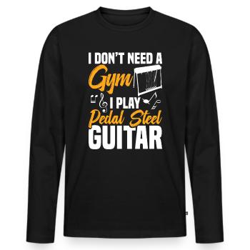 Country Music steelin Pedal Steel Guitariste - T-shirt manches longues Premium bio Homme - noir - Devant - Nico (187cm)
